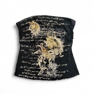 Vintage Julia y2k style grunge graphic tube top